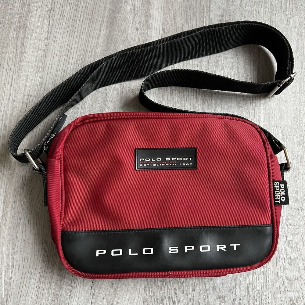 Ralph Lauren Polo Spotrt Red Nylon Crossbody